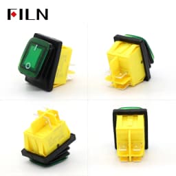 FILN 30A 12V 24V 110V 220VLED Rocker Switch  Waterproof IP65 ON OFF Heavy Duty 4 Pin DPST Sealed  Auto Boat Marine Toggle 30x22