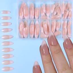 120PCS Short Square White French Simple Shiny False Nails Fashionable Wearable Nails Suitable for Daily Work, Study