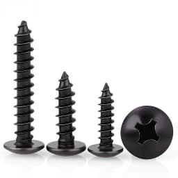 20-200pcs Black Carbon Steel Phillips Truss Head Screw M2.3 M2.6 M3 M3.5 M4 M5 M6 Cross Recessed Flat Head Self-Tapping Screws