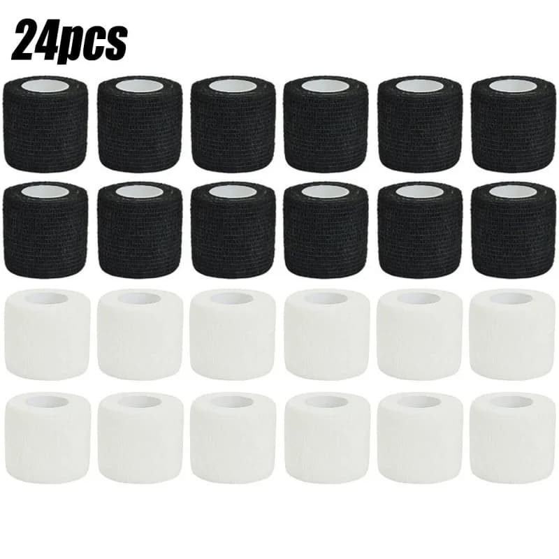 3/6/12/24Pcs Black White Sport Self Adhesive Elastic Bandage Wrap Tape Elastoplast For Knee Support Pads Finger Ankle Palm