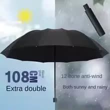 12 Ribs Extra Large Windproof Auto Open/Close Umbrella UV Sun Rain Dual Use Compact Portable Travel Fashionable Men Women
