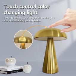 Retro LED Night Ligh Mushroom Touch Sensor Desk Lamp 3 Color Dimming Desktop Night Light Rechargeable Reading Lamp Desktop Decor