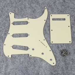FLEOR Set of SSS Pickguard ST FD Guitar Scratch Plate 11 Holes & Back Plate & Pickguard Screws For USA / Mexico Electric Guitar