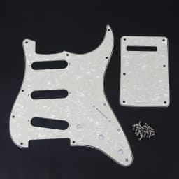 FLEOR Set of SSS Pickguard ST FD Guitar Scratch Plate 11 Holes & Back Plate & Pickguard Screws For USA / Mexico Electric Guitar