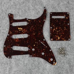 FLEOR Set of SSS Pickguard ST FD Guitar Scratch Plate 11 Holes & Back Plate & Pickguard Screws For USA / Mexico Electric Guitar