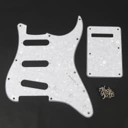 FLEOR Set of SSS Pickguard ST FD Guitar Scratch Plate 11 Holes & Back Plate & Pickguard Screws For USA / Mexico Electric Guitar