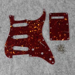 FLEOR Set of SSS Pickguard ST FD Guitar Scratch Plate 11 Holes & Back Plate & Pickguard Screws For USA / Mexico Electric Guitar