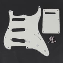 FLEOR Set of SSS Pickguard ST FD Guitar Scratch Plate 11 Holes & Back Plate & Pickguard Screws For USA / Mexico Electric Guitar