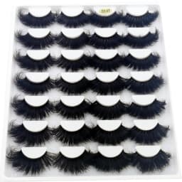 HBZGTLAD 14 Pairs Eyelashes 25mm Faux Mink Eyelashes Long Lasting Fluffy Mink Lashes Dramatic Volume Lashes Extension Thick Long