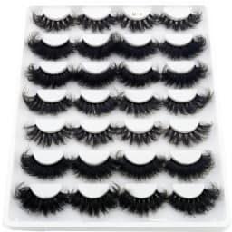 HBZGTLAD 14 Pairs Eyelashes 25mm Faux Mink Eyelashes Long Lasting Fluffy Mink Lashes Dramatic Volume Lashes Extension Thick Long