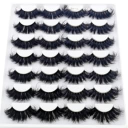 HBZGTLAD 14 Pairs Eyelashes 25mm Faux Mink Eyelashes Long Lasting Fluffy Mink Lashes Dramatic Volume Lashes Extension Thick Long
