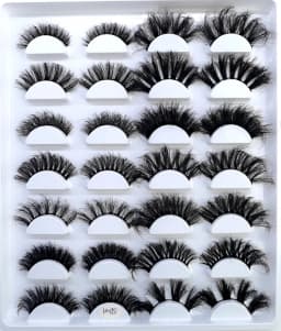 HBZGTLAD 14 Pairs Eyelashes 25mm Faux Mink Eyelashes Long Lasting Fluffy Mink Lashes Dramatic Volume Lashes Extension Thick Long