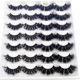 HBZGTLAD 14 Pairs Eyelashes 25mm Faux Mink Eyelashes Long Lasting Fluffy Mink Lashes Dramatic Volume Lashes Extension Thick Long