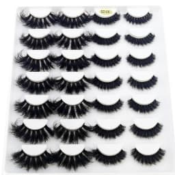 HBZGTLAD 14 Pairs Eyelashes 25mm Faux Mink Eyelashes Long Lasting Fluffy Mink Lashes Dramatic Volume Lashes Extension Thick Long