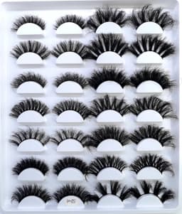 HBZGTLAD 14 Pairs Eyelashes 25mm Faux Mink Eyelashes Long Lasting Fluffy Mink Lashes Dramatic Volume Lashes Extension Thick Long