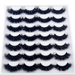 HBZGTLAD 14 Pairs Eyelashes 25mm Faux Mink Eyelashes Long Lasting Fluffy Mink Lashes Dramatic Volume Lashes Extension Thick Long