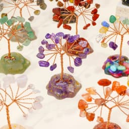 1PC 7 Chakra Healing Natural Stones Resin Healing Mini Crystal Tree Home Office Desk Living Room Feng Shui Decora for Good Luck