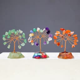 1PC 7 Chakra Healing Natural Stones Resin Healing Mini Crystal Tree Home Office Desk Living Room Feng Shui Decora for Good Luck