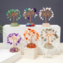 1PC 7 Chakra Healing Natural Stones Resin Healing Mini Crystal Tree Home Office Desk Living Room Feng Shui Decora for Good Luck