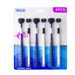 3D Manual Toothbrush 6pcs Three sided U-shaped Soft Toothbrush for Comprehensive Oral Cleaning for Adults, Men and Women, Couple