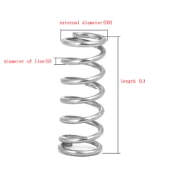 304Stainless Steel Compression Spring Return Spring Steel Wire Diameter 1.0mm Outside Diameter 5~20mm length 10mm to 100mm 10Pcs