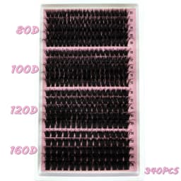 New 20Row 40-160DMix 8D Fluffy Individual Lashes Clusters Extensions False Eyelash DIY at Home Cluster Makeup Eyelash Tools