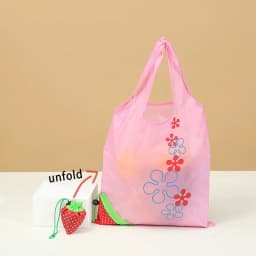 Foldable Shopping Bag Convenient Carry Bag Reusable Storage Pocket Bag Strawberry Handbag