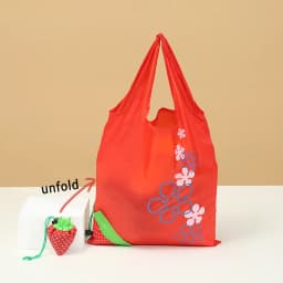 Foldable Shopping Bag Convenient Carry Bag Reusable Storage Pocket Bag Strawberry Handbag