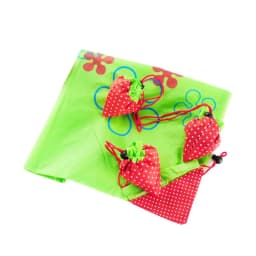 Foldable Shopping Bag Convenient Carry Bag Reusable Storage Pocket Bag Strawberry Handbag