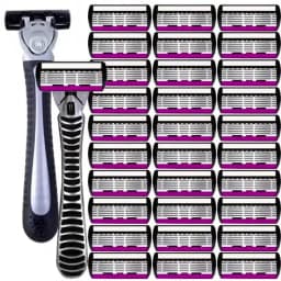 6-Layer Classic Razor, Razor Set, Stainless Steel Blade, Manual Safety Razor, Reusable Blade, Silicone Anti-Skid Layer
