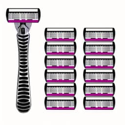 6-Layer Classic Razor, Razor Set, Stainless Steel Blade, Manual Safety Razor, Reusable Blade, Silicone Anti-Skid Layer