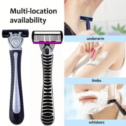 6-Layer Classic Razor, Razor Set, Stainless Steel Blade, Manual Safety Razor, Reusable Blade, Silicone Anti-Skid Layer