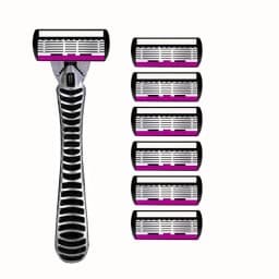 6-Layer Classic Razor, Razor Set, Stainless Steel Blade, Manual Safety Razor, Reusable Blade, Silicone Anti-Skid Layer