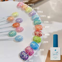 1-12PCS Deer Crash Sparkling Series Gel Nail Polish Sparkling All-match Whitening Sequins Fashionable Eye-catching Nail Supplies