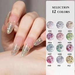 1-12PCS Deer Crash Sparkling Series Gel Nail Polish Sparkling All-match Whitening Sequins Fashionable Eye-catching Nail Supplies