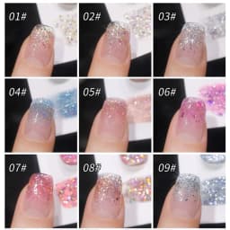 1-12PCS Deer Crash Sparkling Series Gel Nail Polish Sparkling All-match Whitening Sequins Fashionable Eye-catching Nail Supplies