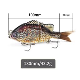5 Inch Single Joint Bluegill Glide Bait Fish Hard Artificial Fishing Lures Bionic Crankbait Bass Fishing