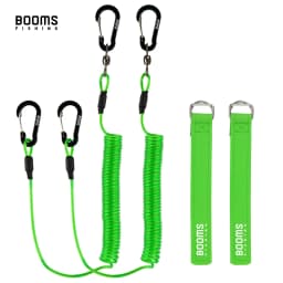 Booms Fishing T02RB1 Fishing Rod Tether Boat Kayak Paddle 2M Heavy Duty Elasticity Lanyard for Fishing Tools Rods Strap 4pcs/Set