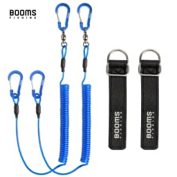 Booms Fishing T02RB1 Fishing Rod Tether Boat Kayak Paddle 2M Heavy Duty Elasticity Lanyard for Fishing Tools Rods Strap 4pcs/Set