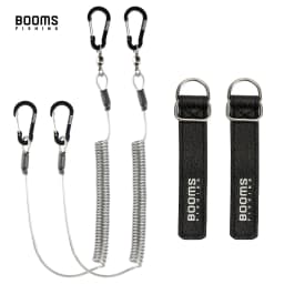 Booms Fishing T02RB1 Fishing Rod Tether Boat Kayak Paddle 2M Heavy Duty Elasticity Lanyard for Fishing Tools Rods Strap 4pcs/Set