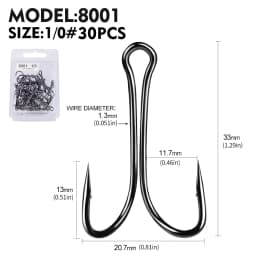 PROBEROS 30pcs Luya Fishing Hook Carbon Steel Barbed Double Hook Fishing Hook Chicken Claw Hook Tied Soft Bait Fish Accessories