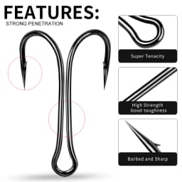 PROBEROS 30pcs Luya Fishing Hook Carbon Steel Barbed Double Hook Fishing Hook Chicken Claw Hook Tied Soft Bait Fish Accessories