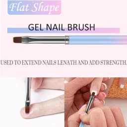 Nail Cleaning Brushes Round Angled Head Acetone Resistant Nail Art Clean Brushes for Polish Cuticles Remover Manicure Clean Up