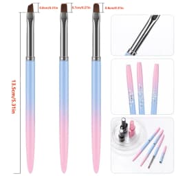 Nail Cleaning Brushes Round Angled Head Acetone Resistant Nail Art Clean Brushes for Polish Cuticles Remover Manicure Clean Up