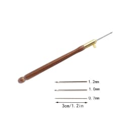 Embroidery Needle Tambour Crochet Hook Luneville Hook Handle with 3 Needles Set S Couture Luneville Glitter Bead Embroidery Tool