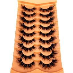 2024 New 9 Pairs Cat Eye Lashes Fluffy Faux Mink Lashes 8D Wispy Lashes Pack Dramatic Long Thick Volume Eyelashes False Eyelas