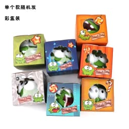 Children's squeeze animal doll mung bean monster cut rope frog water toy novelty gag candy game rubber voice gift