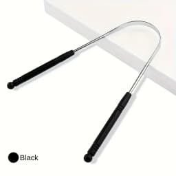 1PC Reusable Stainless Steel Tongue Scraper With Comfort Grip Handle Oral Care Tool, Tongue Cleaner Tongue Scraper