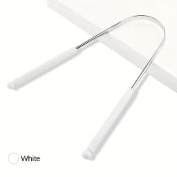 1PC Reusable Stainless Steel Tongue Scraper With Comfort Grip Handle Oral Care Tool, Tongue Cleaner Tongue Scraper