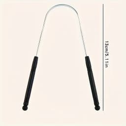 1PC Reusable Stainless Steel Tongue Scraper With Comfort Grip Handle Oral Care Tool, Tongue Cleaner Tongue Scraper